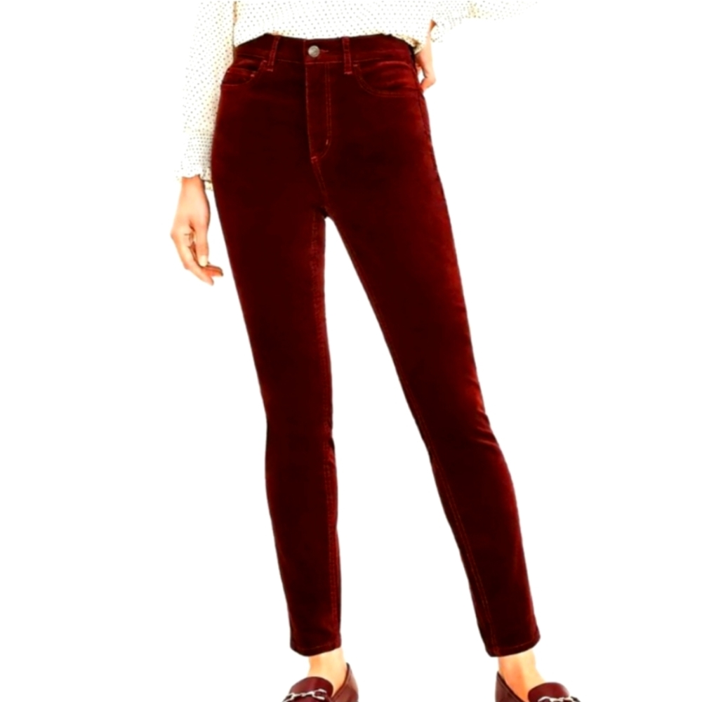 Loft velvet straight leg pants